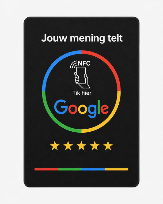 Google Review Display Zwart frontaal