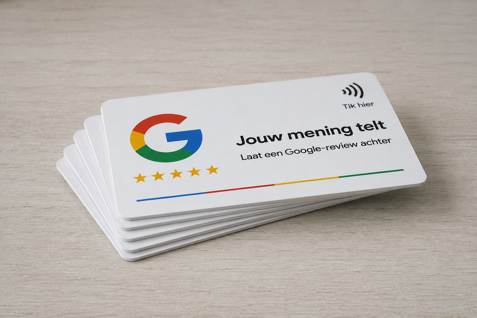 Stapel Google Reviewkaarten met NFC